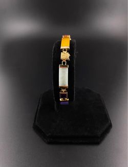 Multi-Color Link Bracelet Gold Tone 14k yellow gold