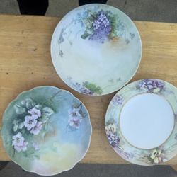 f hand-painted porcelain plates, such as those by Haviland or from the Bavaria region,
