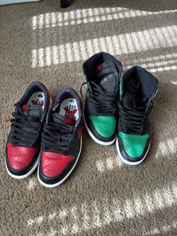 Jordan 1 pine green 2.0 and Jordan 1 banned lightly worn size 9