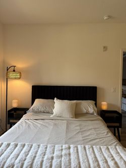 Queen bedframe with nightstands
