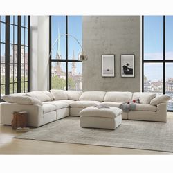 Large Sectional Sofa Cloud Couch 7pc Set - Free Delivery ✅ White Modular Sofa Cloud ✅