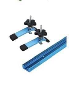 POWERTEC 71169 48- Inch Universal T- Track with 2 Hold-Down Clamps,