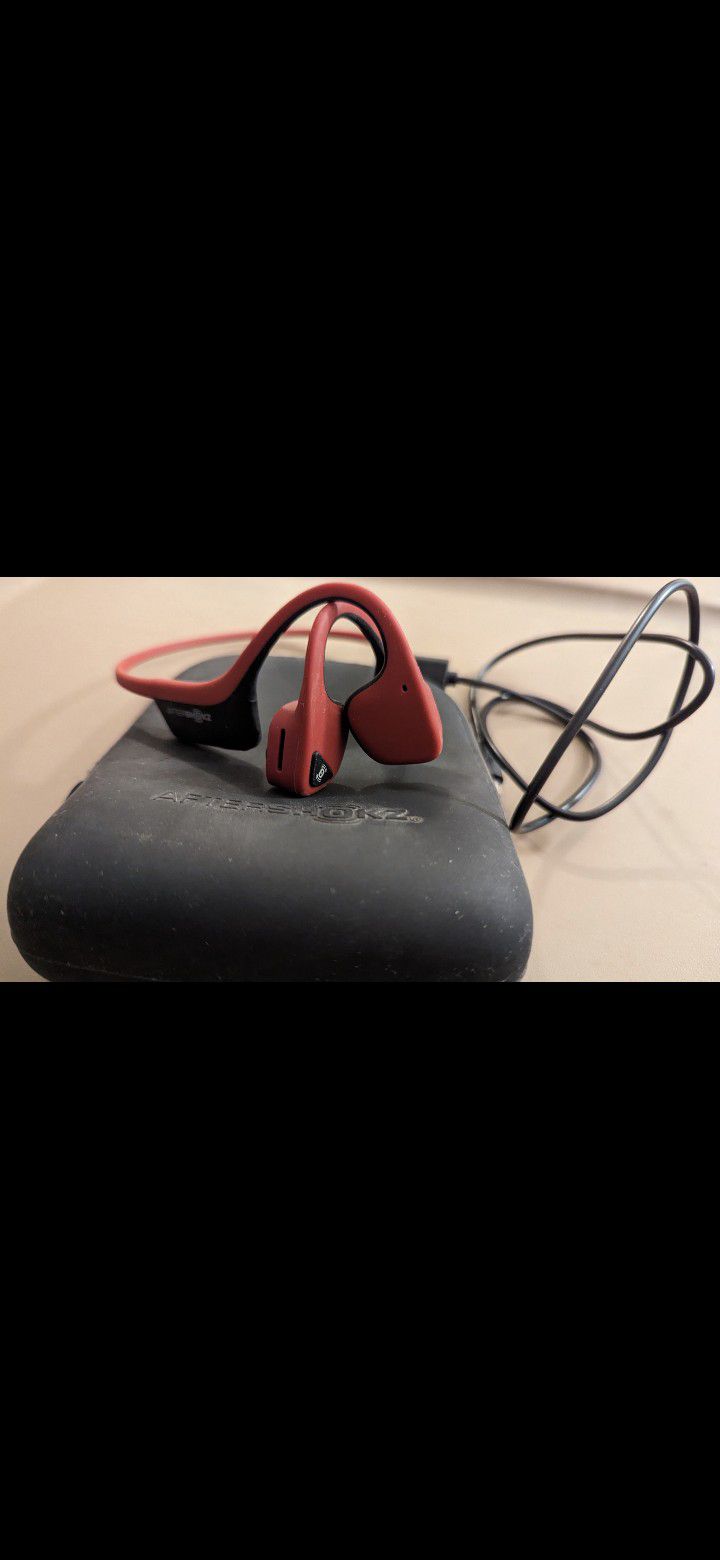 Aftershokz Treks Air (Red) Bluetooth Bone Conduction Headphones 