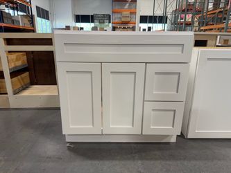 White shaker vanity cabinet sale