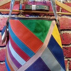 Chaos By Elcie Genuine Leather Multicolored Bag Brand New With Tags