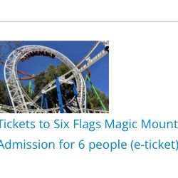 Six Flags Magic Mountain Tickets $70 Each 1 Day Use Anyday!! 