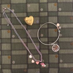 Combo Pack (Sanrio Necklace, Charm Bracelet, Pin)