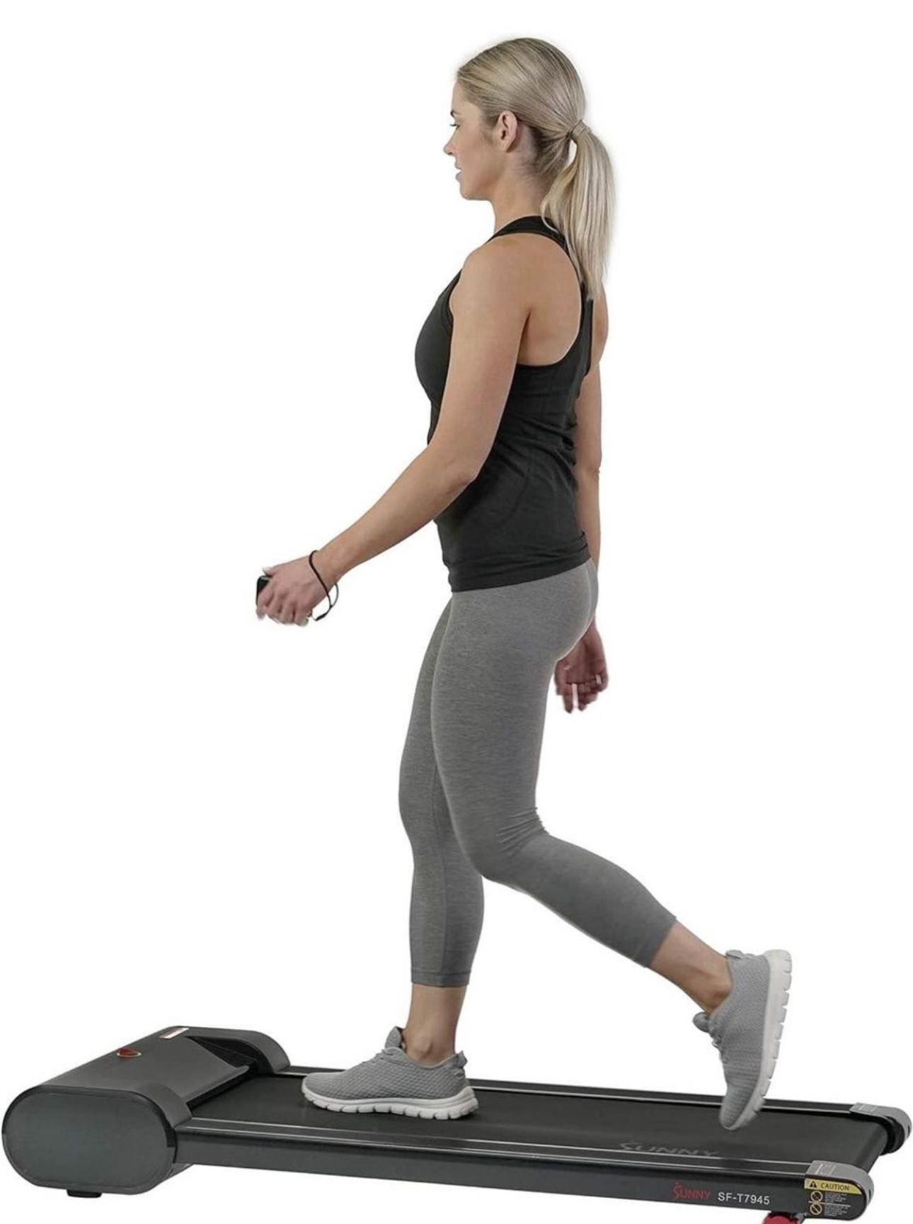 Sunny Health & Fitness Slim Under Desk Walking Compact Treadpad Treadmill with Remote Control, LCD D