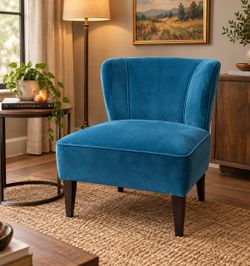 World Market Velvet Accent Chair – Peacock Blue