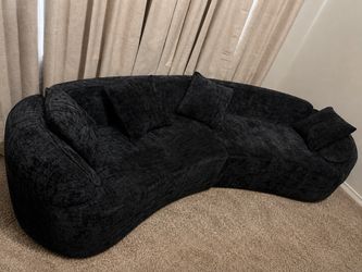 Black Curved Modular Sofa