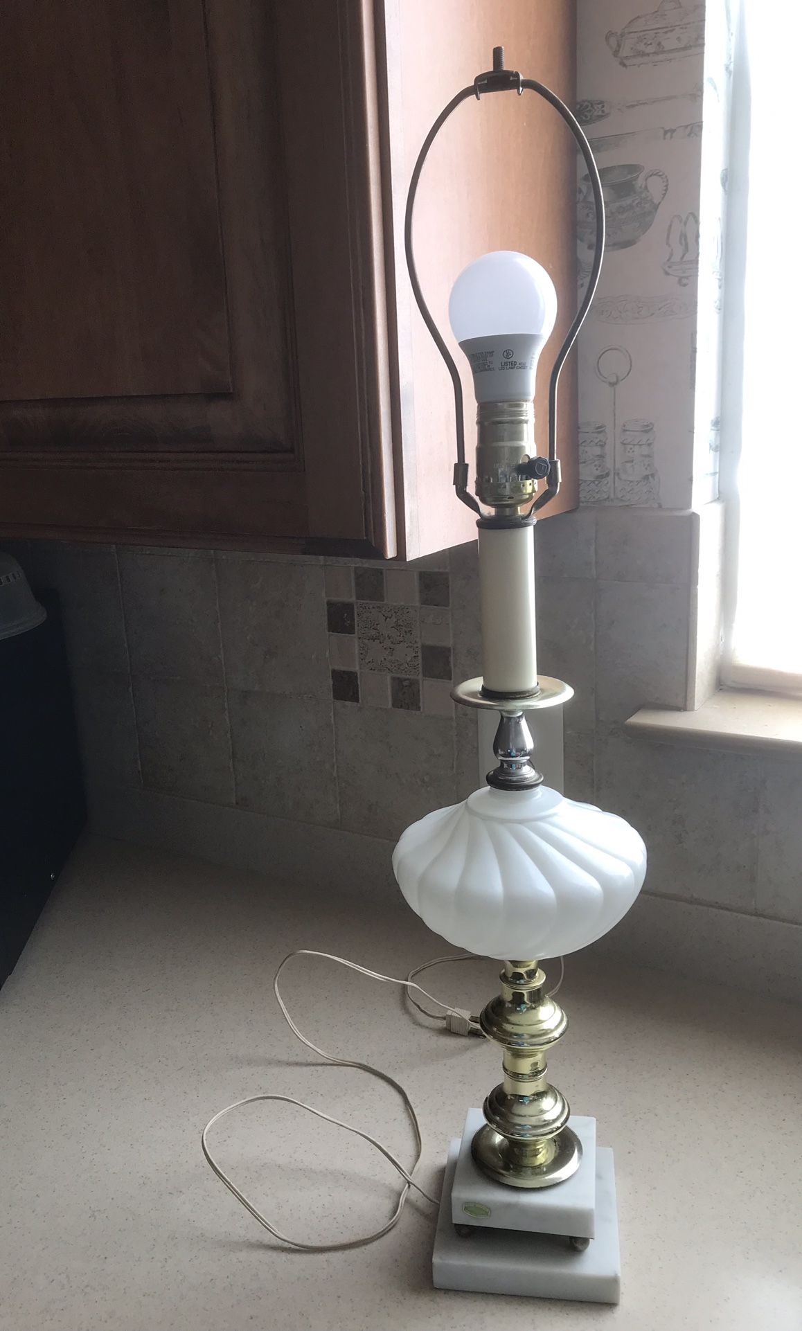 70’s Vintage Lamp With Marble Base