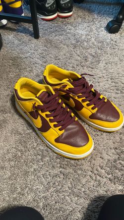 Maroon/yellow dunks