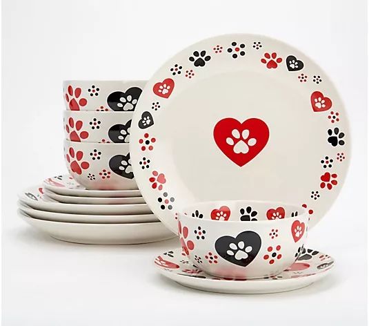 Temp-tations Seasonal 12-Piece Essential Dinnerware Set * Includes four dinner plates, four salad plates, and four 18-oz bowls * Seasonal pattern *