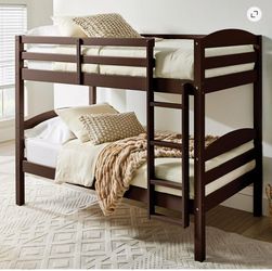 Sturdy Wooden Bunk Bed with Ladder