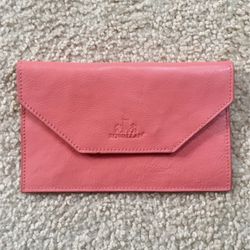 Rowallan Handmade Fine Leather Pink Womens Wallet 7 x 4.25”