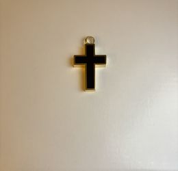 Gold And Black Plated Cross Pendant Urn