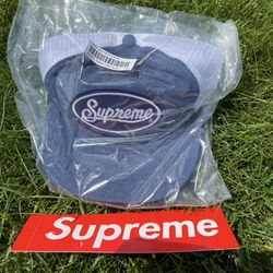 Supreme Terry Mesh Back 5-panel Blue Hat Cap SS24~ NEW, SEALED