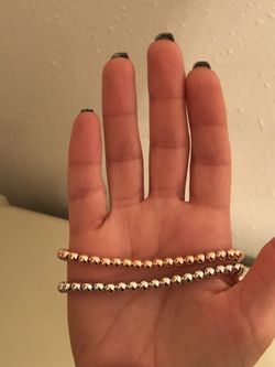 Sterling Silver beaded and adjustable fashion bracelet