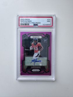 2023 PRIZM MARVIN MIMSAUTOGRAPH-PINK PRIZM PSA 9