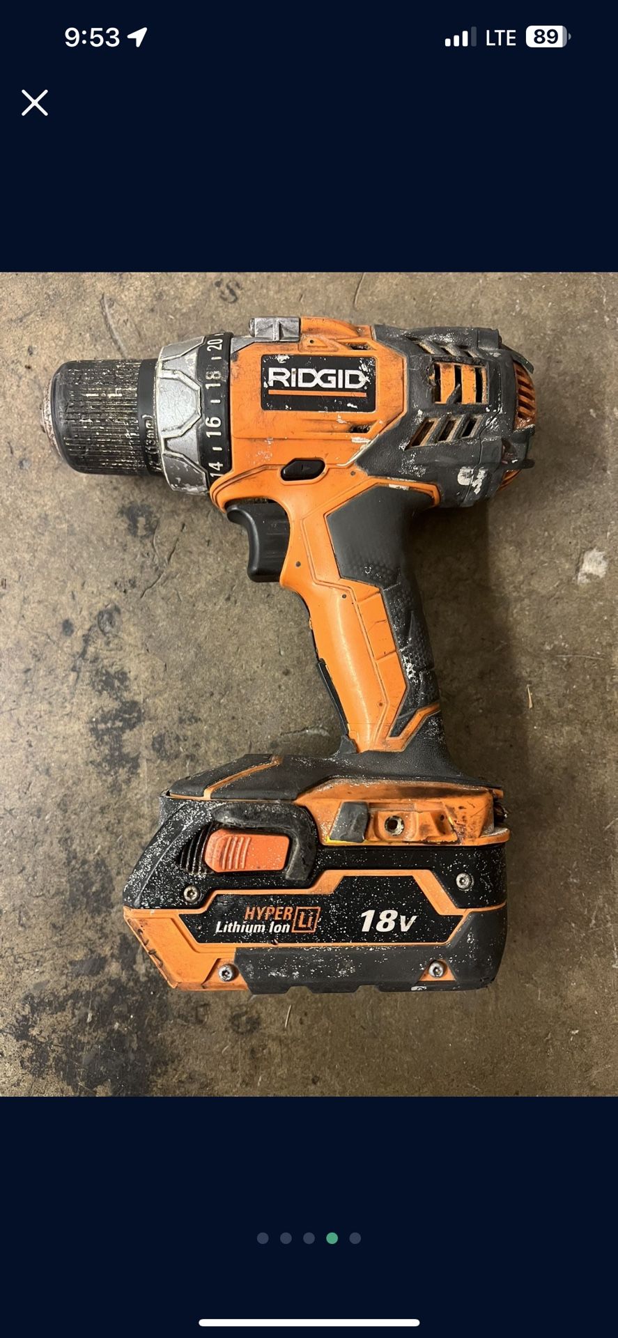 Ridgid Fuego R86008 18V Lithium Ion 1650 RPM Cordless Compact 2 Speed