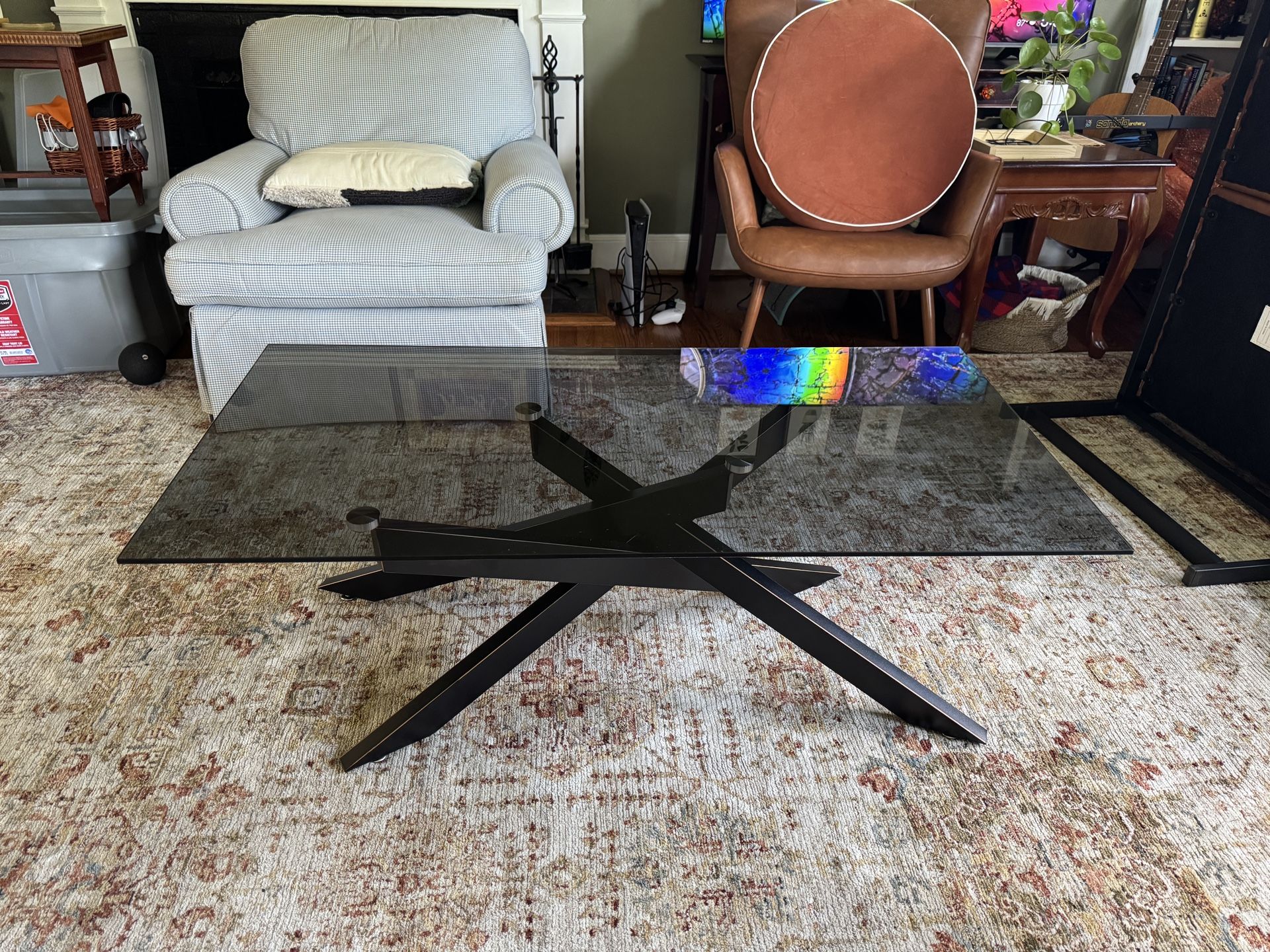 Black Modern Glass Coffee Table