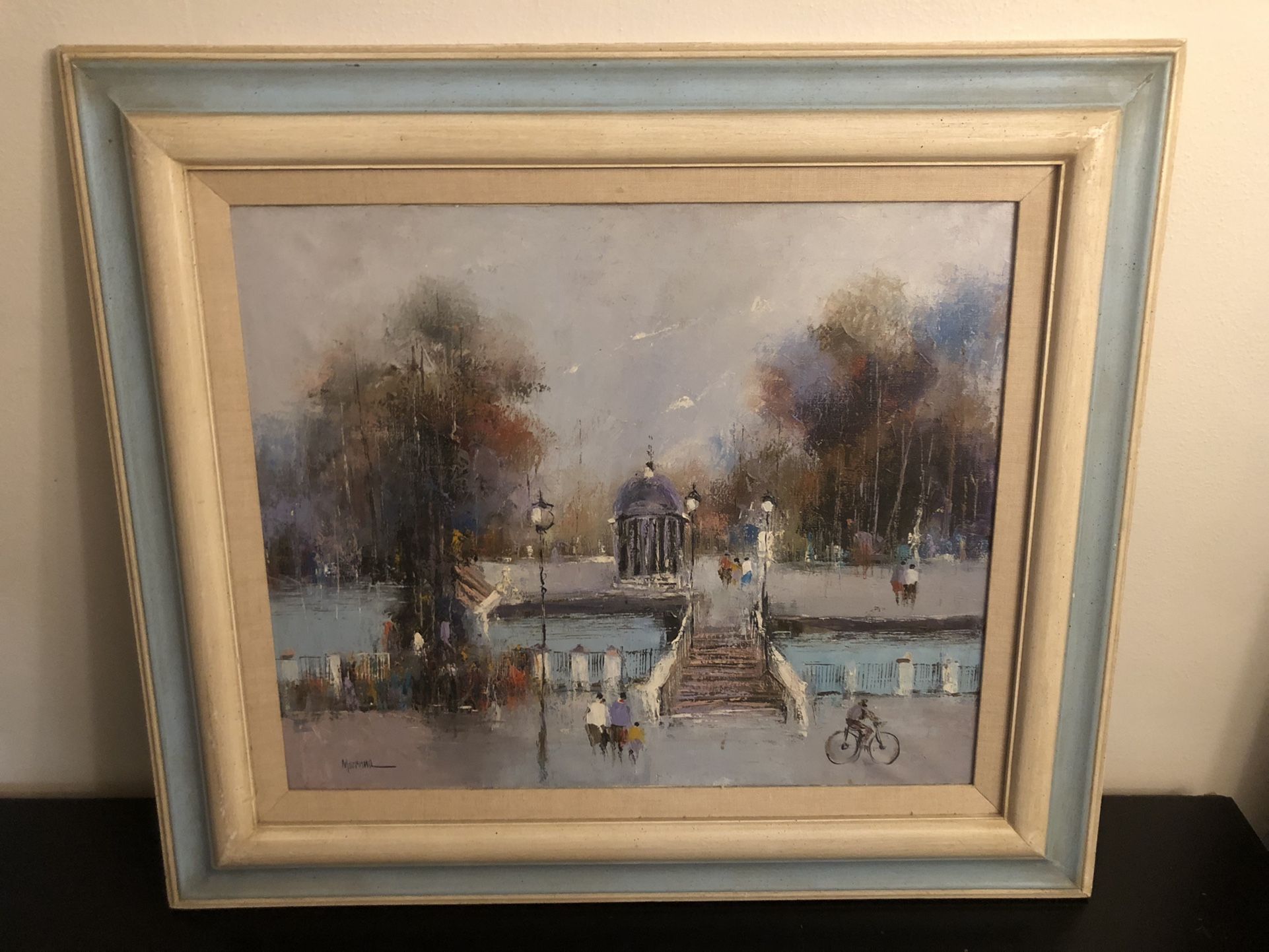 Attributed to a European artist, Cityscape, signed Morenno, oil on canvas, framed, circa mid to late 1900s