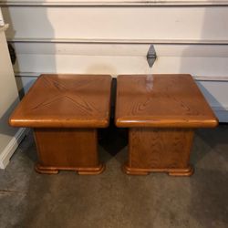 2 Maple Wood Heavy End Tables