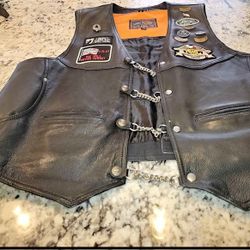 FIRST Classics Mens Leather Motorcycle Vest Size 3X 