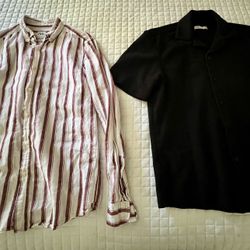 Zara Men’s Button Up Shirts Size Small- Set Of 2 