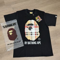 Bape X Burberry T Shirt Size Small