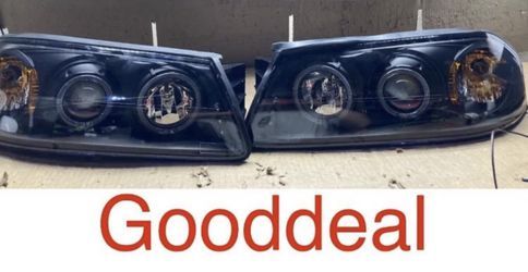 *SCRATCHED* #OH23 FIT 00-2005 Chevrolet Chevy Impala Black LED DRL Halogen Headlight Head Lights Pair Set