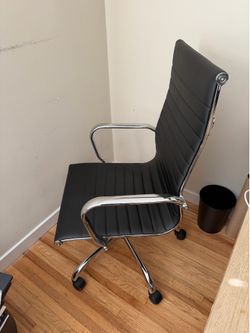 Black leather office chair