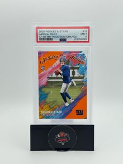 2025 Panini Rookies & Stars - Artistry Jaxson Dart #16 Motion-Orange /125 PSA 9