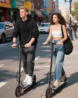 Electric Scooter with Dual Suspension, 8.5”/10" Tires, 350W/500W Motor, 19/22 Mph, Max 22/25/27/49Miles Range, Foldable E Scooter for Adults with Brak