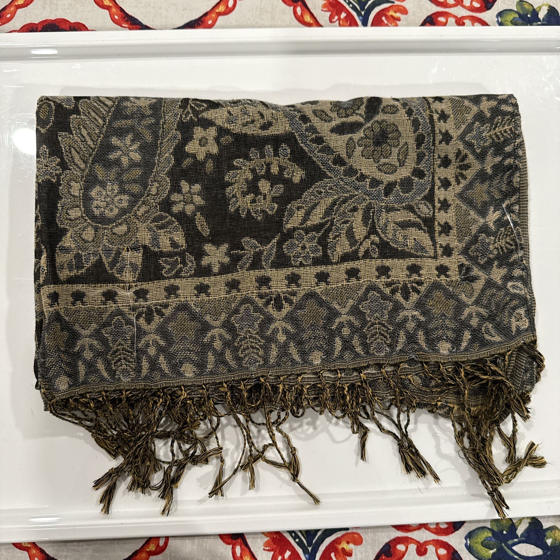 New | Deep Oak Brown Pashmina Shawl