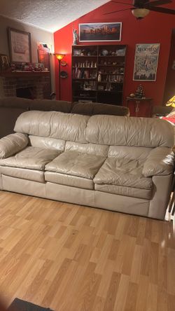 Leather Sofa -Bone Color