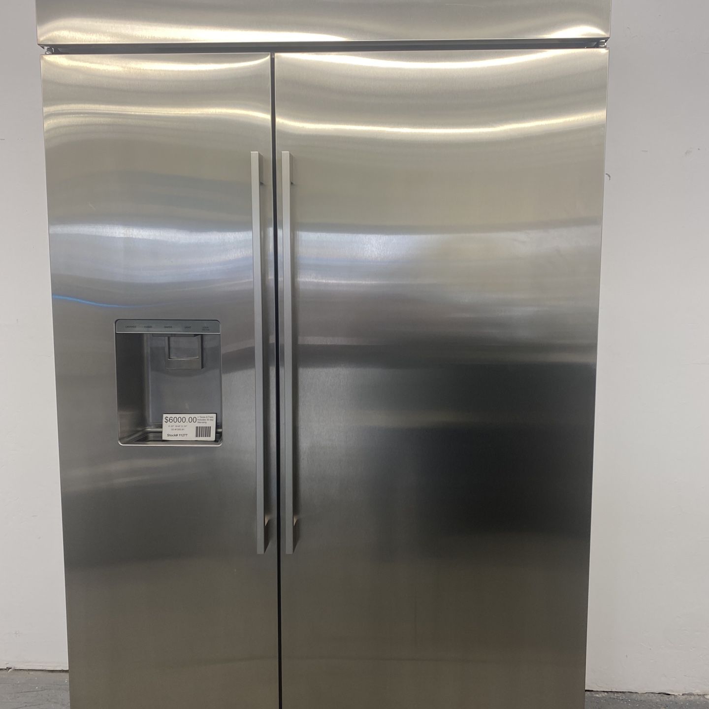 Stainless Steel GE Monogram Side By Side Built In Refrigerator and Freezer