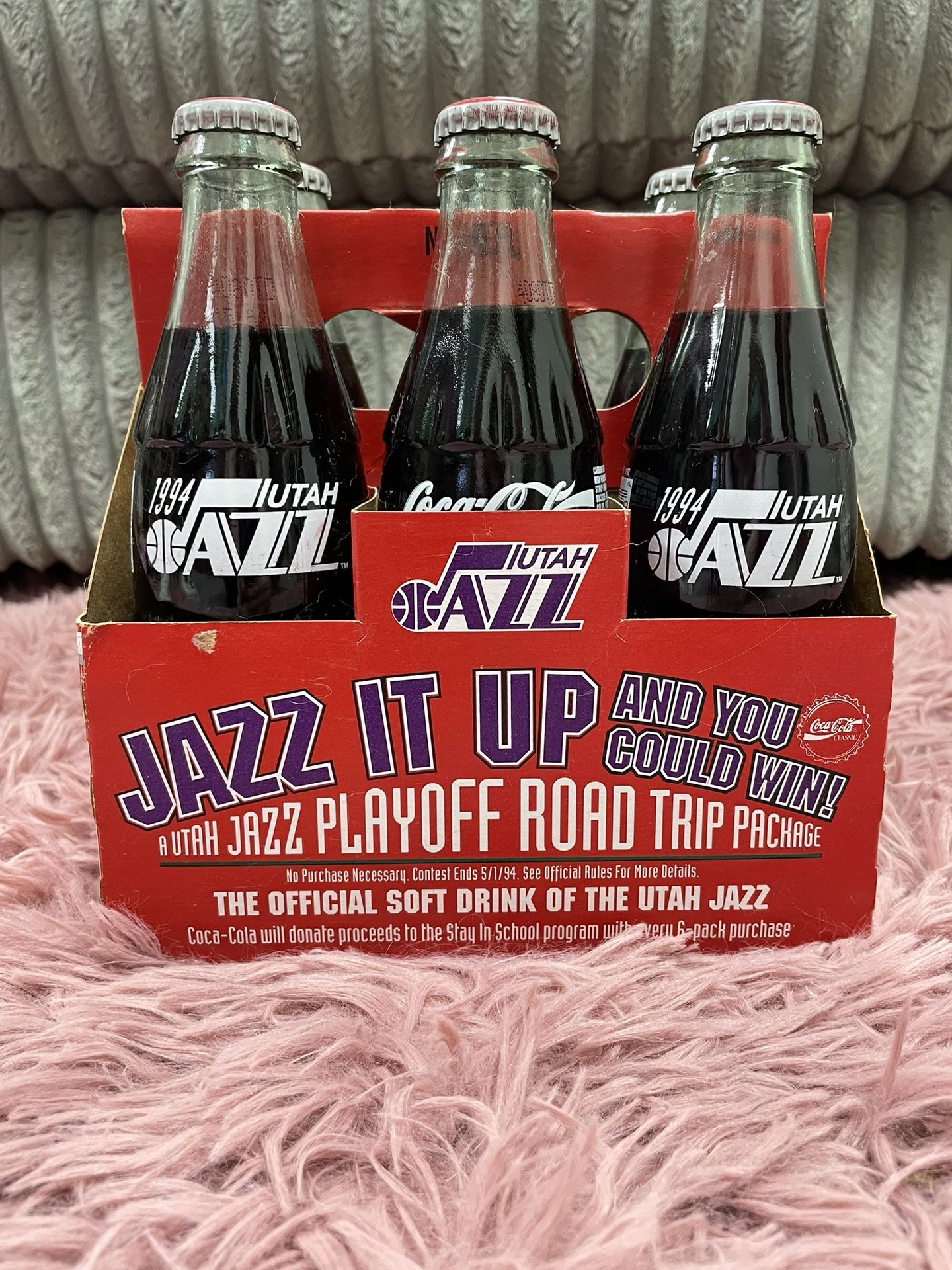 Vintage Coca Cola Utah Jazz 1994 6 Pk