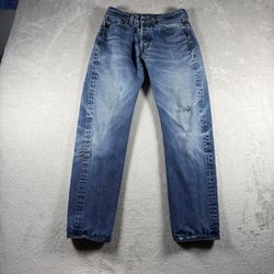Vintage Levi’s 501 Men’s Size 30x30 Dark Wash 90s USA Distressed #1380