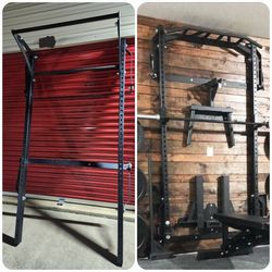 FOLDING SQUAT RACK - PRx Foldable Power Rack Foldup Profile Wall Mount Cage Home Gym