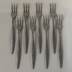 8pc AMC Venice Cocktail/Seafood Fork 5 3/8” Stainless Japan Satin