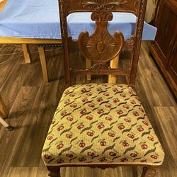 Lovely Carved Dining Chair with Springs