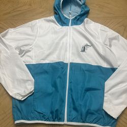 Miami Marlins hooded windbreaker jacket.