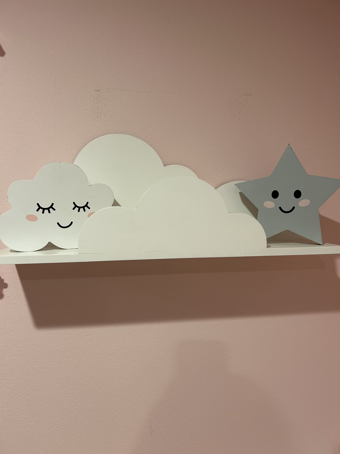 Nursery Baby Cloud Shelf With Cloud and Star