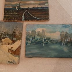 (1940's) landscape paintings by A. Kielar.