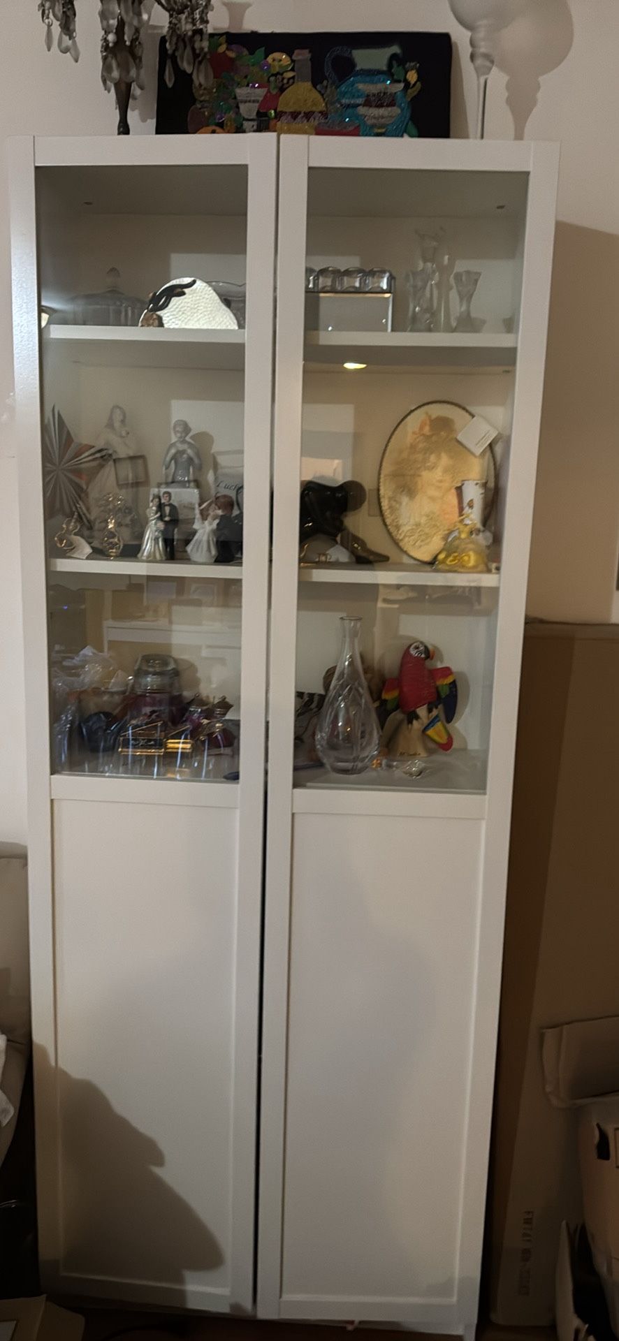 MOVING SALE WHITE CHINA CABINET 