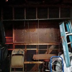 Vintage Garage Tool Peg Board Storage 