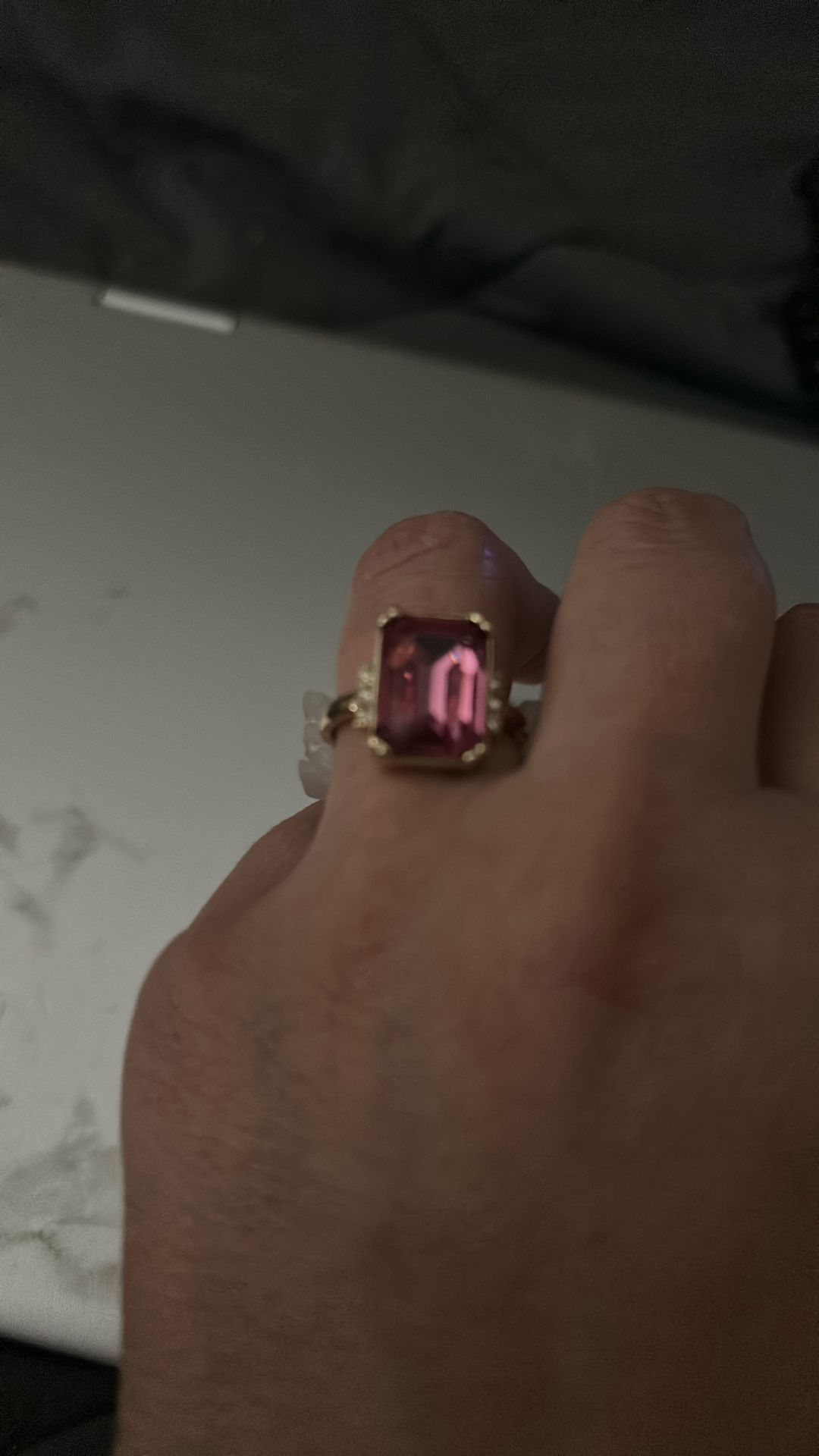 Pink sapphire Gold Plated Ring