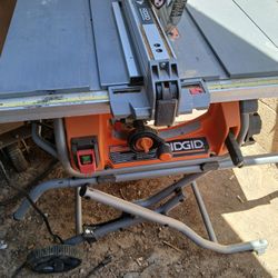 RIDGID 15 Amp 10 in. Portable Pro Jobsite Table Saw with Stand (model R4514). 