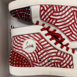 NIB Christian Louboutin No Limit Embellished High Top Sneaker Size 44.5